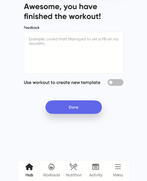 Online training app weekly overview placeholder